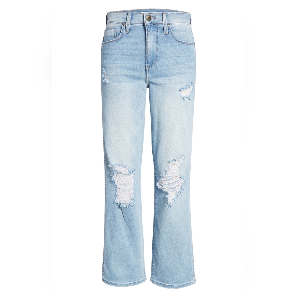 New James High Waist Ripped Wide Leg Jeans